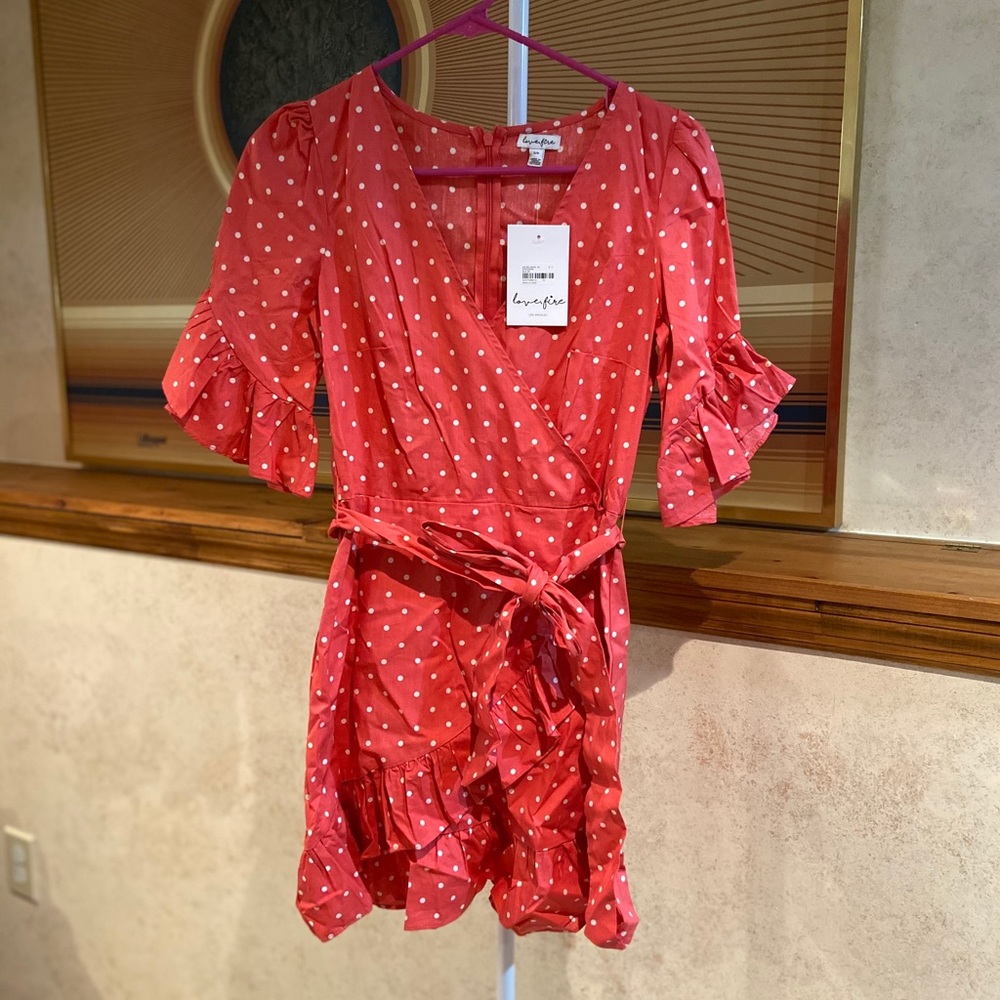 Pink Polka Dot Wrap Dress